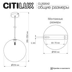 Citilux ORTON CL202042 Подвесной светильник Шампань