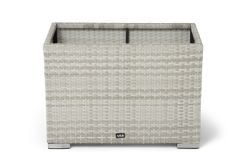 "Лунго" кашпо для цветов большое плетеное из искусственного ротанга, цвет бежевый