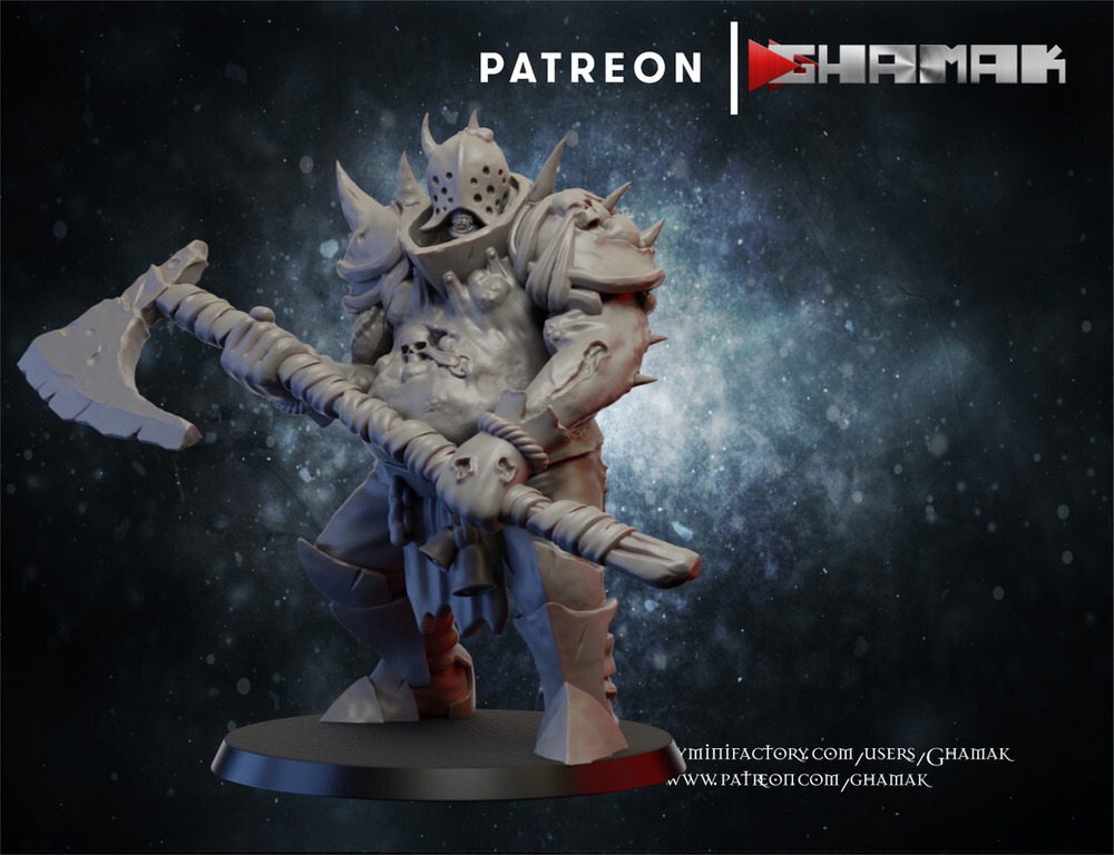 Grand Alliance Chaos Maggotkin of Nurgle Чумной воитель с двуручным топором миниатюра для dnd, днд, pathfinder, фентези, Настольная игра, НРИ, Варгейм, РПГ