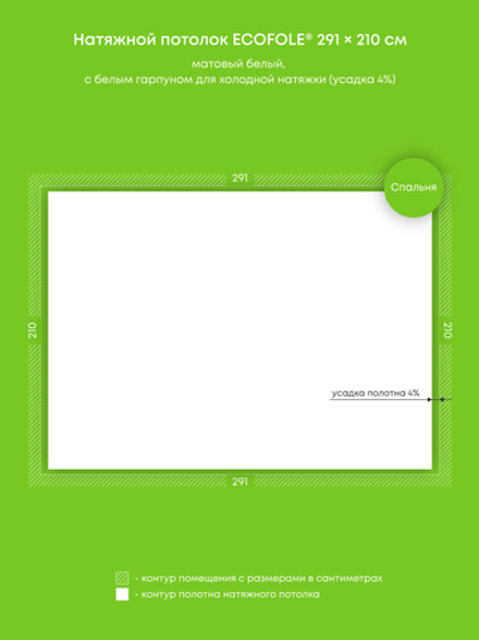 Натяжные потолки: 6.1 м2, 5.1 м2