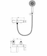 Смеситель для ванны с душем WONZON & WOGHAND STICK WW-88639017-BG брашированное золото