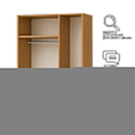 Шкаф Агератум МДФ двухсекционный с стеллажом Сапфир структурный (0,3) G4018-62A матовая - Дуб молочный 8622  150*60*240