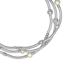 Колье Ciclon Esencia жемчугом Swarovski и серебряным покрытием B211808-40 BW/S