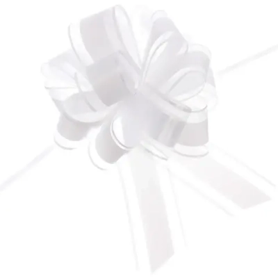 Бант для оформления подарка «Чудо» 5 см, d=15 см, Белый