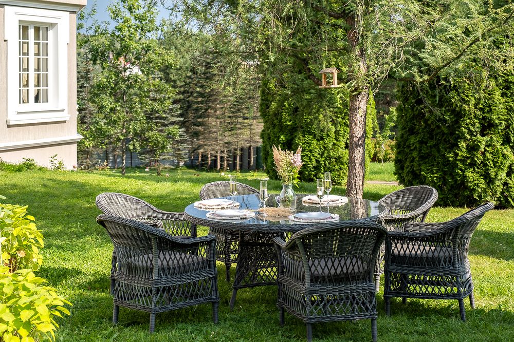 "Эспрессо–150 S" обеденная группа плетеная, цвет графит