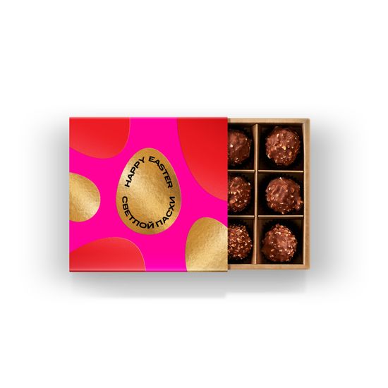 Упаковка для 9 шоколадных конфет. Пасха