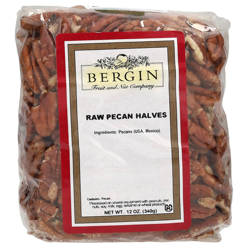 Bergin Fruit and Nut Company, Сырые половинки пекана, 340 г (12 унций)