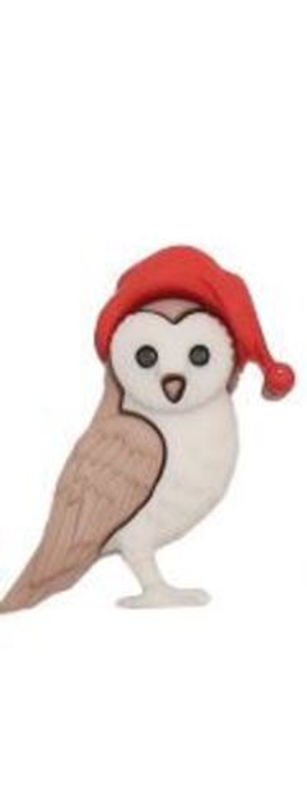 9500 Пуговицы "Сова в красной шапке", пластик, размер 24x20 мм