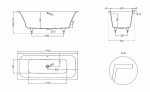 Ванна Salini Orlanda AXIS S-Sense 170x75 103213M белая матовая