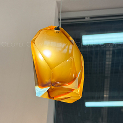 Подвесной светильник Cloyd VARELL P1 / шир. 20 см - хром - желтое стекло (арт.11659)