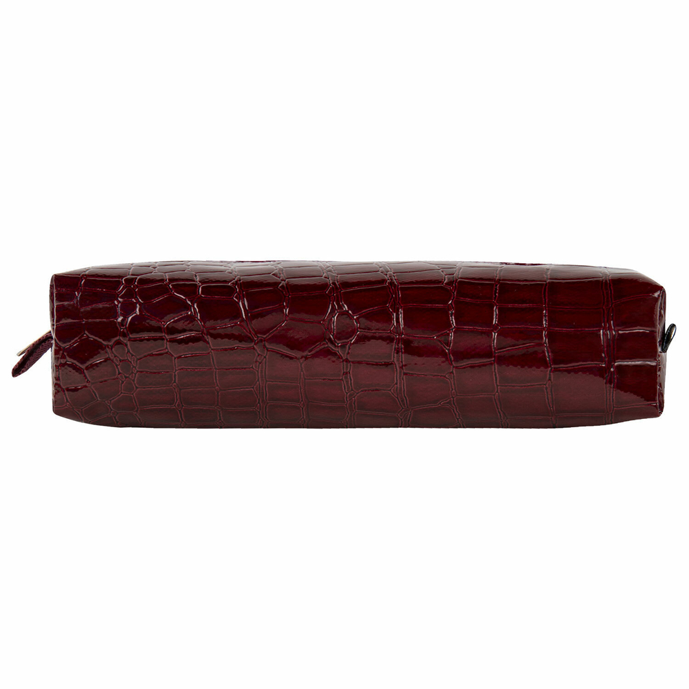 Пенал-косметичка BRAUBERG крокодиловая кожа 20х6х4 см "Ultra maroon" (3 штуки в упаковке)
