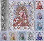 Принт-ЖС11 Ткань с нанесенной авторской схемой Богородица Неувядаемый цвет