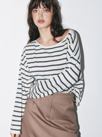 Джемпер вязаный "Молоко/Графит" женский