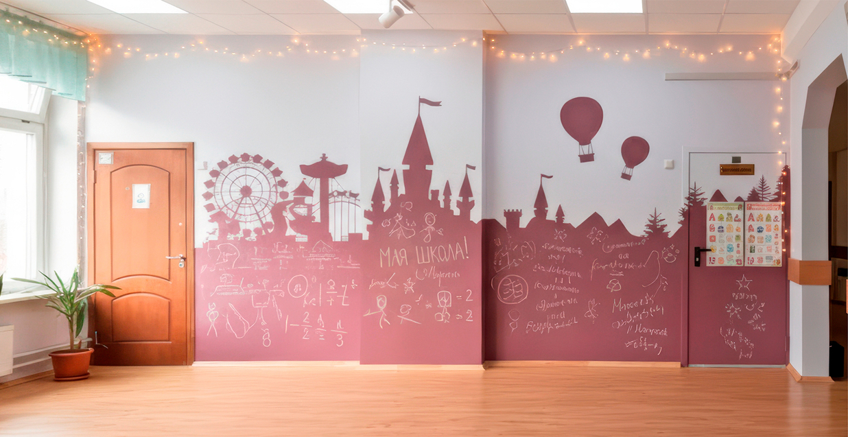 Коридоры, где хочется быть: как грифельное покрытие Siberia оживило школу «Олимп»