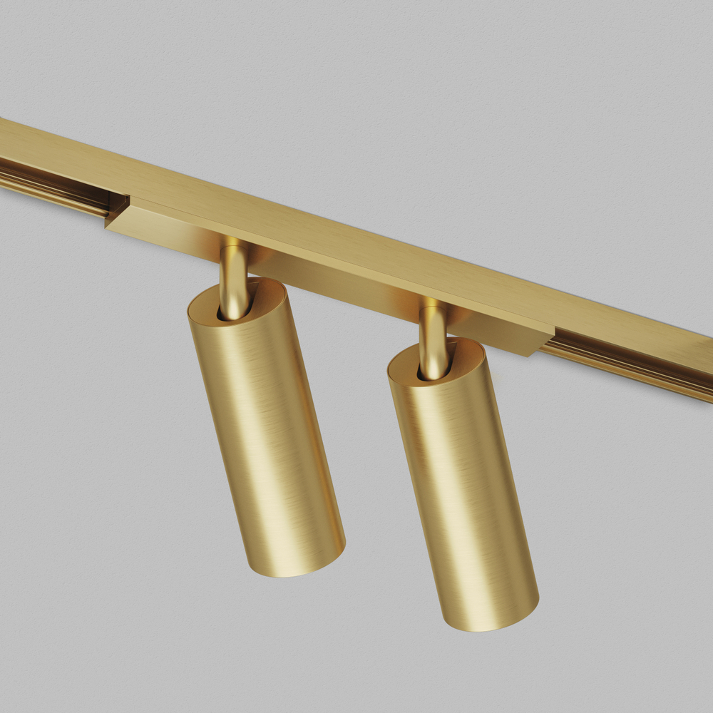 DK5742-SB Светильник для трека SHINE SPOT со светодиодом, D35*H100, 48V DC, 8W*2 , RA?90, 3000K, IP20, сатинированная латунь, алюминий