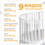 Кроватка-трансформер с маятником Sweet Baby Delizia V2 9 в 1 белый