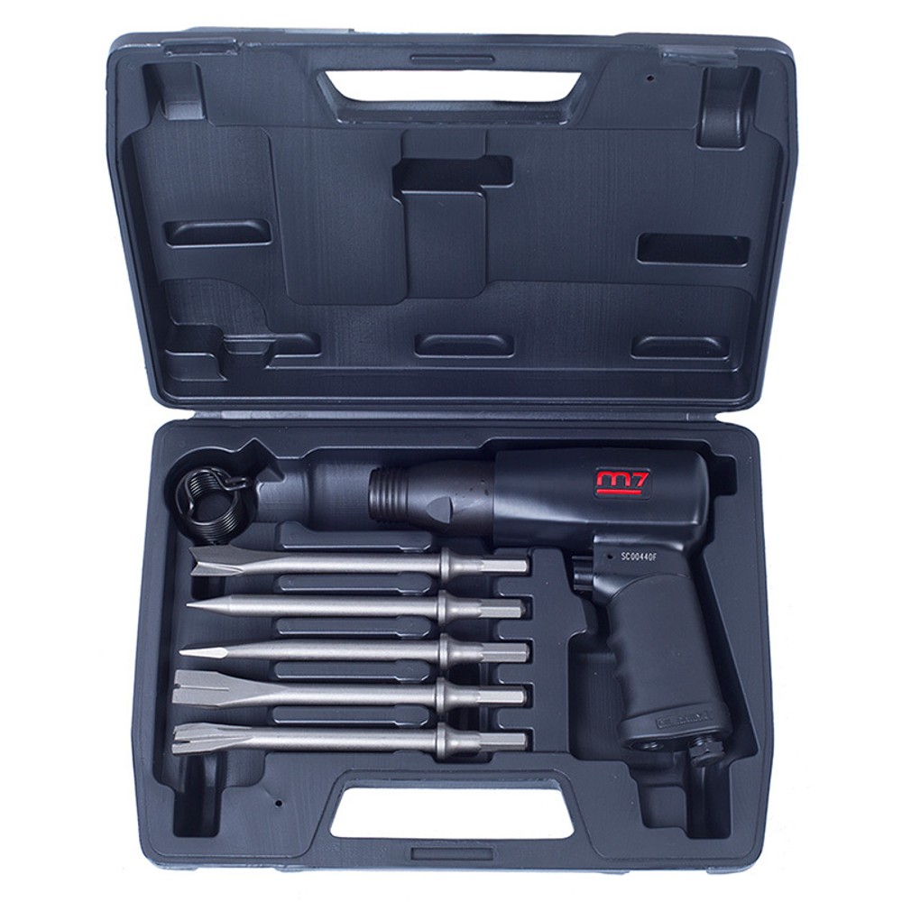 Пневмозубило 10 мм, 3200 уд/мин, с набором насадок MIGHTY SEVEN (M7) SC-0617C