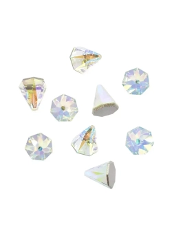 Swarovski кристаллы Flatback Round Spike Crystal AB(5шт)