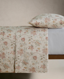 Zara Home - Простыня из атласа с цветочным рисунком (300 нитей), экрю, 240x280 см