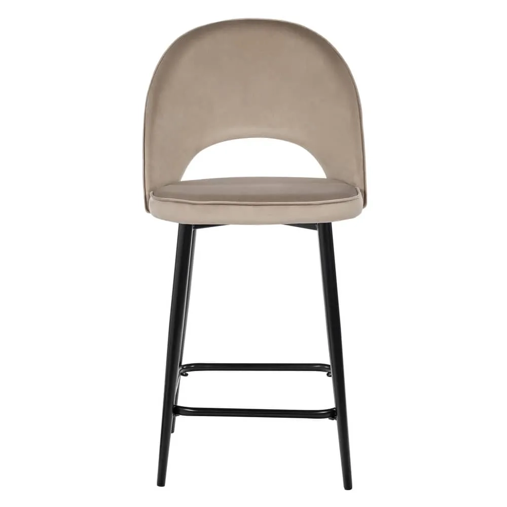 Стул полубарный Leo латте с жаккардом, поворотный механизм