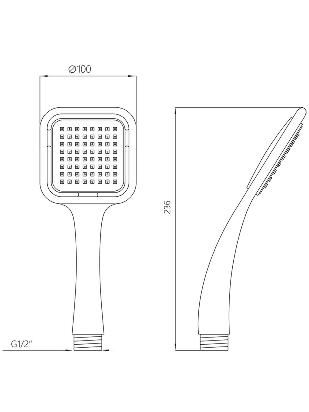 Лейка для душа Melodia della vita квадрат 1 функция MKP20544