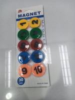 Набор магнитов "Цифры", 10 штук, 3 см, на блистере