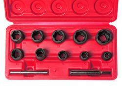 Набор головок для поврежденных болтов и гаек 8-21мм 12 предметов в кейсе JTC