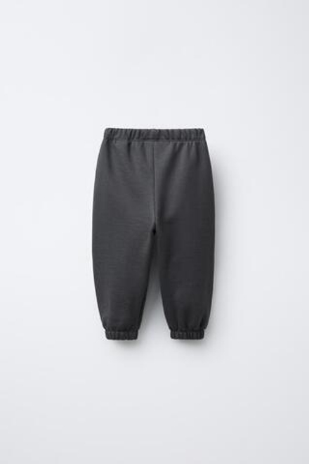 ZARA ДЖОГГЕРЫ ИЗ МЯГКОЙ ТКАНИ С ЭТИКЕТКОЙ, ТЕМНЫЙ АНТРАЦИТ