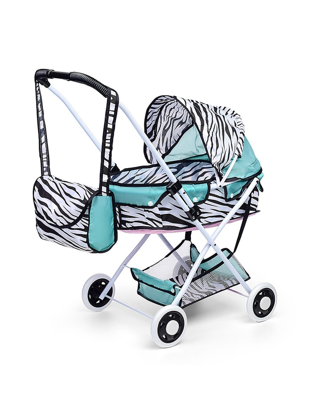 Коляска для кукол Зебра, складная, прогулочная с капюшоном (936B-9)