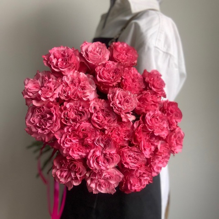 25 Пионовидных роз «Кантри Блюз». Букет 1013