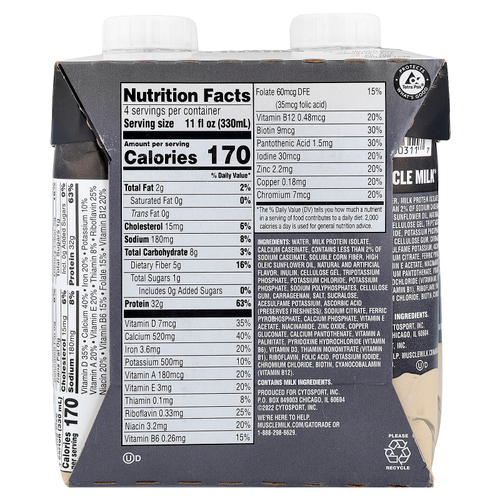 Muscle Milk, Pro Advanced Nutrition, Protein Shake, Intense Vanilla, 4 Cartons, 11 fl oz (330 ml) Each