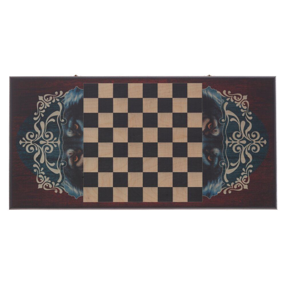 GAEM Игра настольная 2 в 1 ( шашки, нарды) "Волк вожак", L60 W30 H4 см