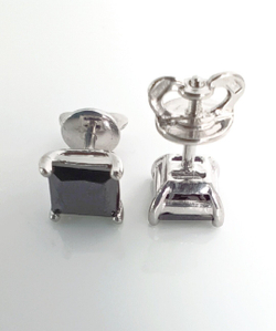 Серьги пусеты Эстерелла, серебро 925 пробы, родированные, с фианитом/Ф