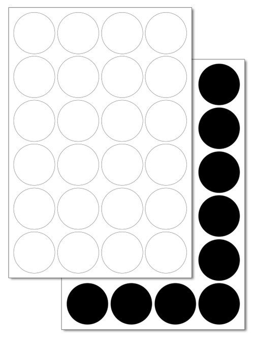 Набор цветных виниловых наклеек для упаковки и маркировки Policomprint S7 30 мм. 48 шт.