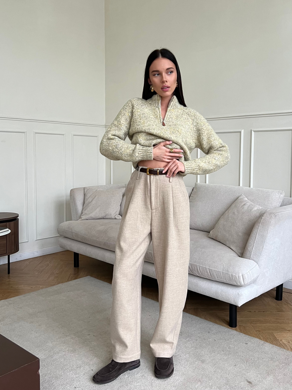 Брюки-бананы Winter бежевый