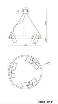 Подвесная люстра 12*GU10 2997-6P золото/черный Light point Favourite