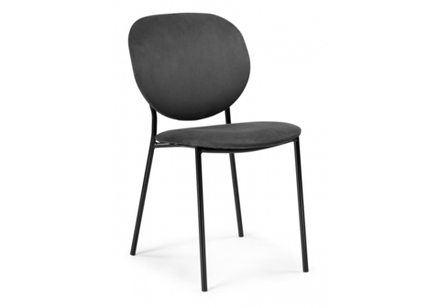 Стул на металлокаркасе Woodville Саранда графитовый, черный глянец