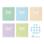 Тетрадь А5 48л. клетка "Люкс", 5 цветов (Альт)