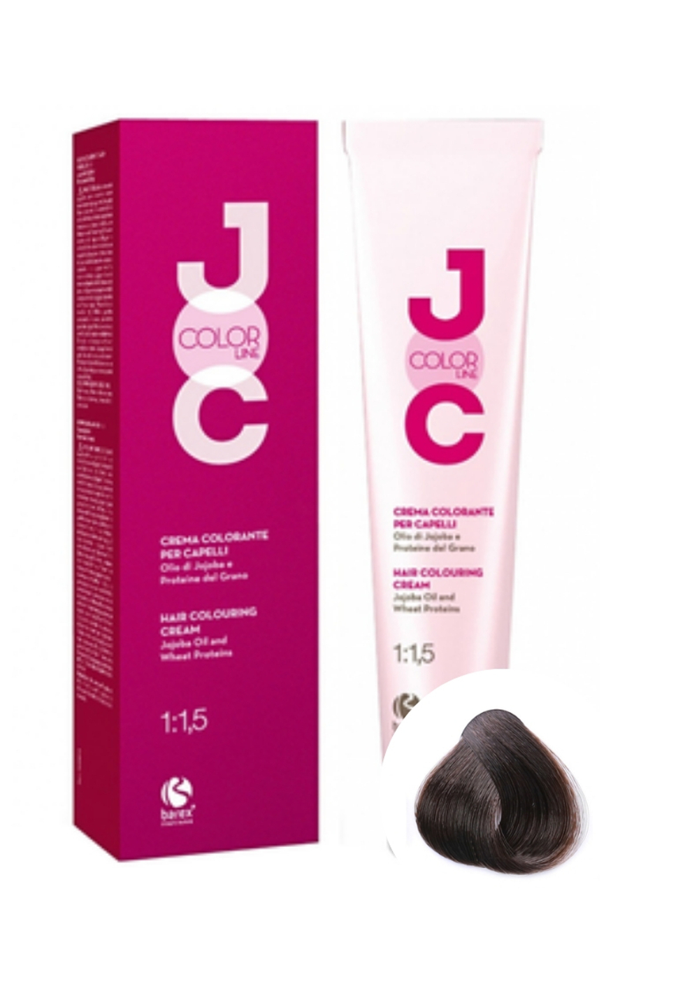 Крем-краска для волос 5.00 Светлый каштан натуральный интенсивный JOC COLOR, Barex, 100 мл