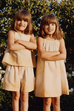 ZARA ПЛАТЬЕ ИЗ СМЕСОВОГО ЛЬНА С ЭФФЕКТОМ ДЕГРАДЕ — TIMELESZ, ПЕРСИКОВЫЙ