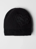 Черная шапка для девочки на осень