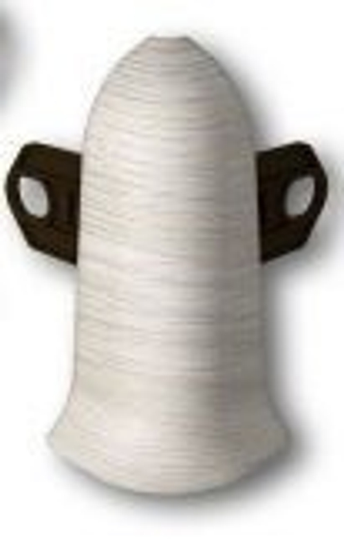 Угол наружный (внешний) с крепежом для плинтуса 55мм "Идеал Классик", 252 Ясень белый