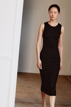 ZARA ПЛАТЬЕ МИДИ СО СБОРКАМИ, ЧЕРНЫЙ