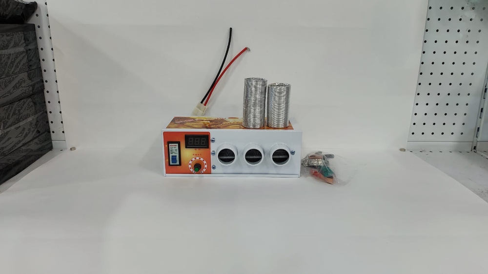 12V-3 Выхода / Печка (отопитель) электрическая дополнительная в салон автомобиля, 3 сопла 800 Вт 12V - !!!