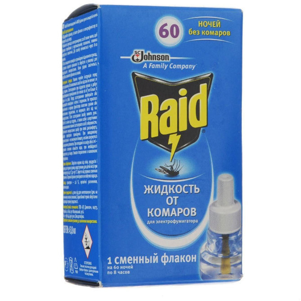 Жидкость от комаров д/фумигатора Raid 43,8мл 60 ночей