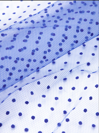 Фатин горох, 28 гр/м2, 150 см, ультрамариновый