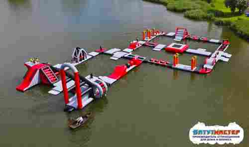 Большой надувной аквапарк для бизнеса «Коралловый риф», 39×29×5 м