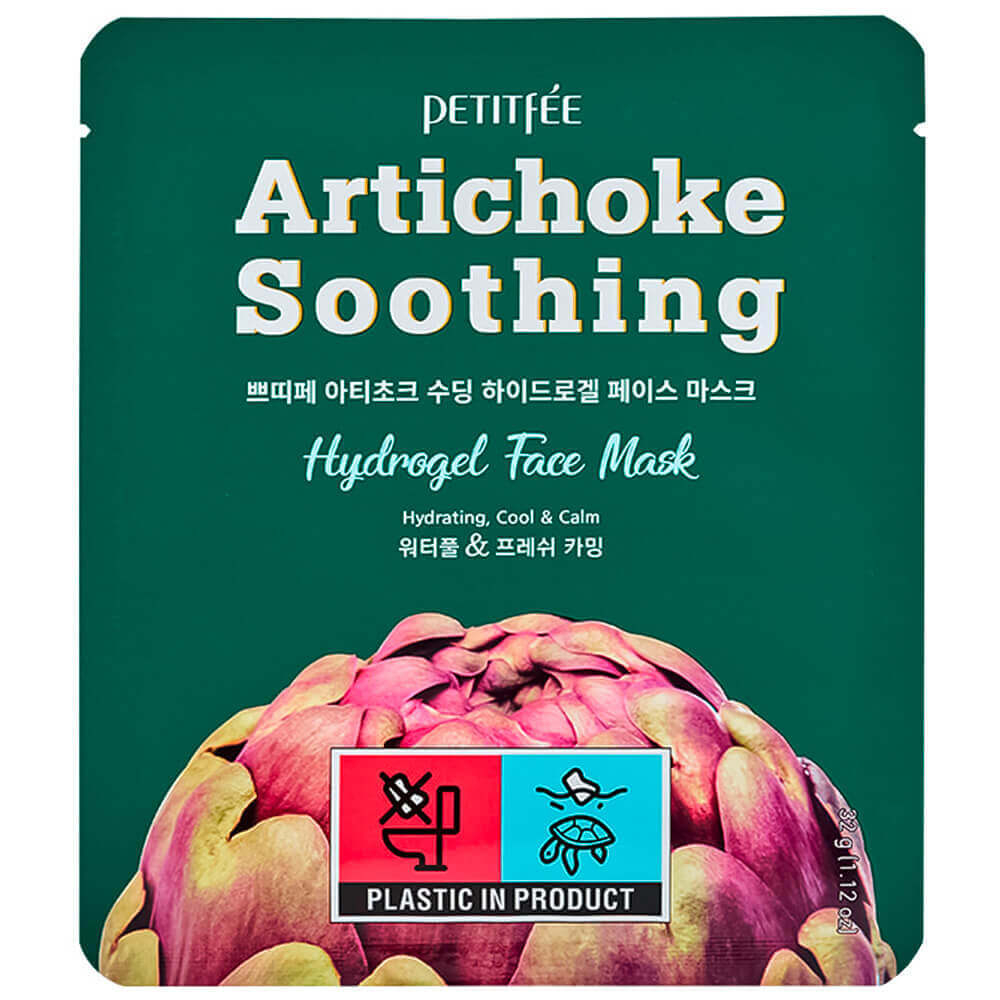 Petitfee Artichoke Soothing Face Mask Гидрогелевая успокаивающая маска для лица с артишоком 1/150