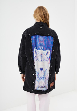 LIGVIANNI Джинсовая куртка Denim Jacket The Wolf in Forest