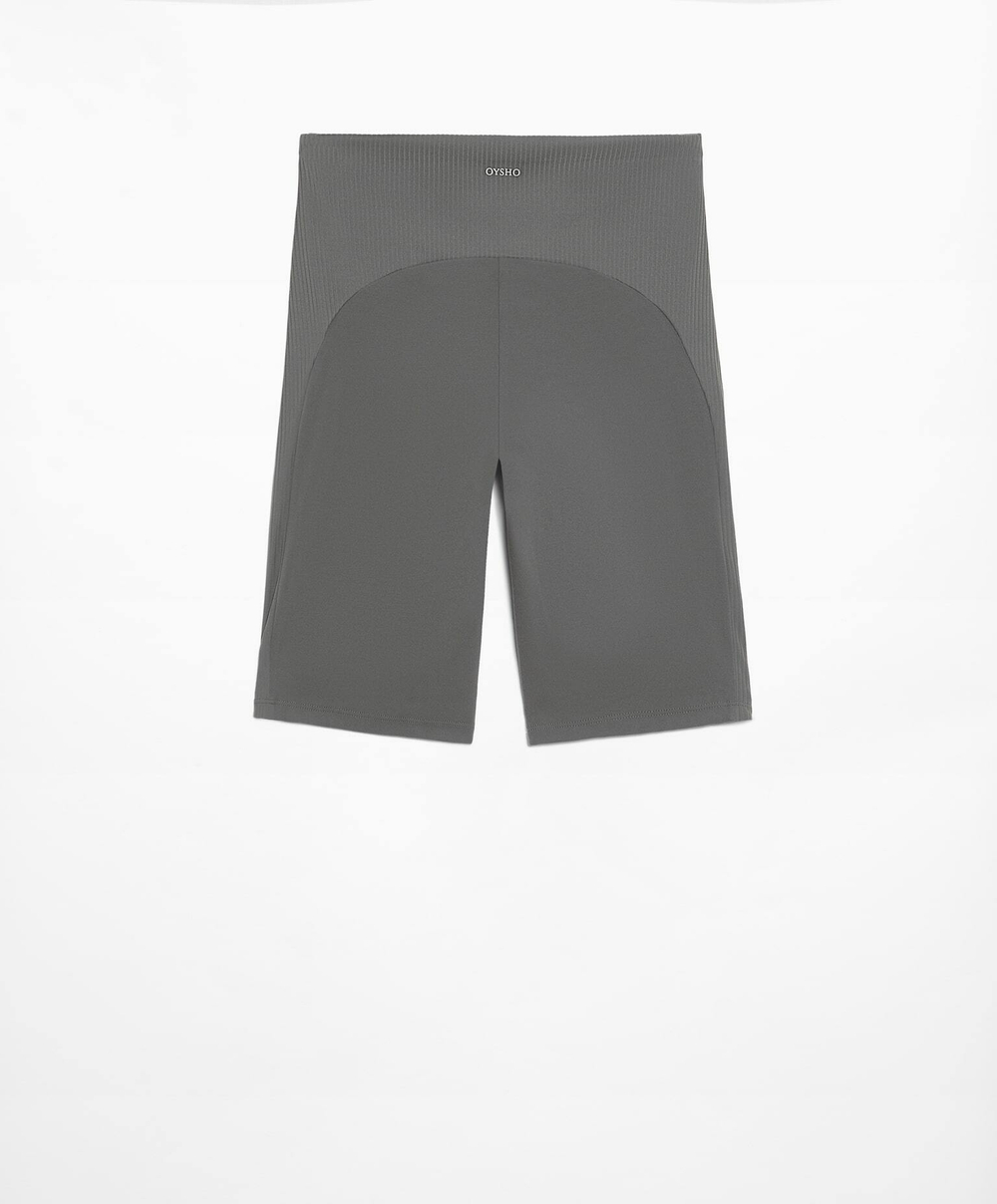 OYSHO Велосипедки Comfortlux в рубчик с высокой посадкой длиной 20 см, антрацитовый